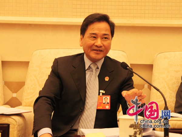 海南省发改委主任林回福：广东高铁可直接开上轮渡到海南(摄影 中国网/孙洁)