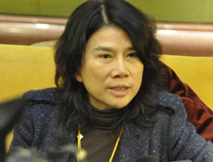 董明珠代表（人民网记者 陈键 摄）