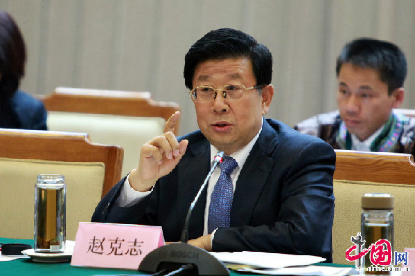 3月6日下午，贵州代表团组开放活动，贵州省委书记赵克志发言。中国网 董德摄影