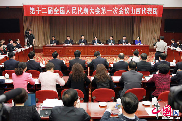 3月7日，山西团开放小组讨论在北京万寿庄宾馆举行。中国网 杨佳摄影