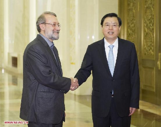 CHINA-BEIJING-ZHANG DEJIANG-ALI LARIJANI-TALKS (CN)