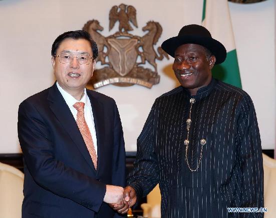 NIGERIA-ABUJA-ZHANG DEJIANG-JONATHAN-MEETING