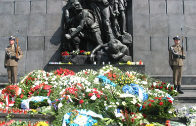Monument to the Ghetto Heroes in Warsaw, Poland