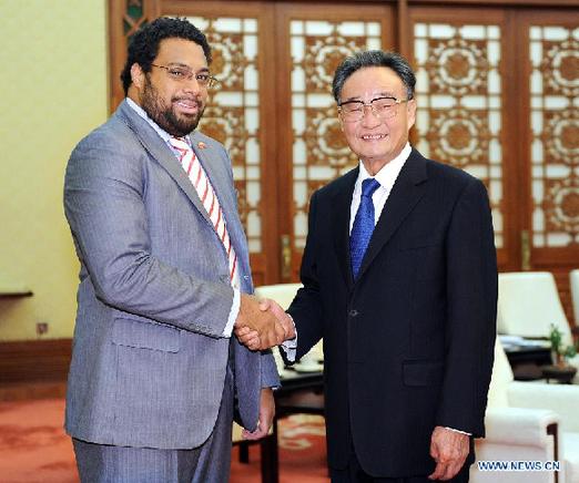 CHINA-BEIJING-WU BANGGUO-TONGAN PARLIAMENT SPEAKER-MEETING (CN)