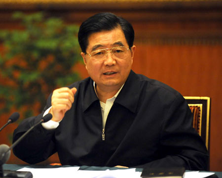 Chinese President Hu Jintao Saturday night expressed gratitudes to foreign countries and people who have offered aid since a major earthquake struck the country.