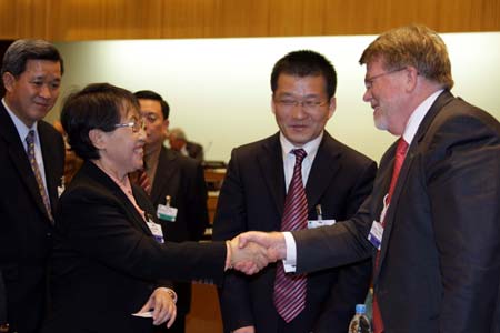 Uyunqimg (2nd L), Vice-chairwoman of National People