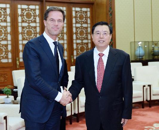 CHINA-BEIJING-ZHANG DEJIANG-DUTCH PM-MEETING (CN)