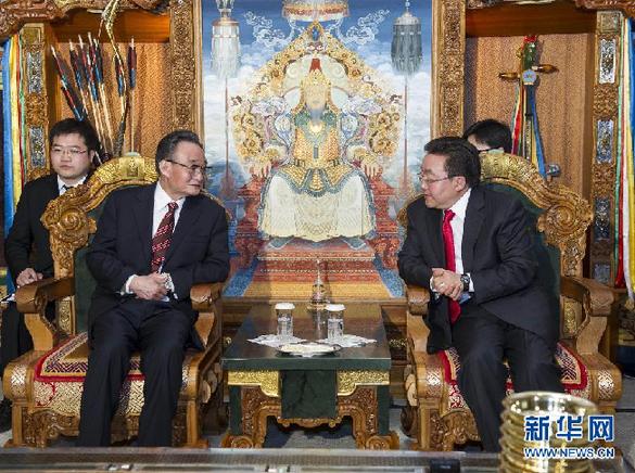 （XHDW）吴邦国会见蒙古国总统